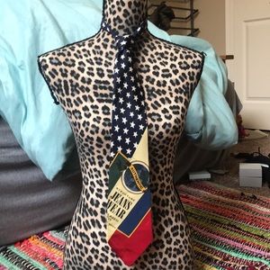 Dominican silk tie flag and stars